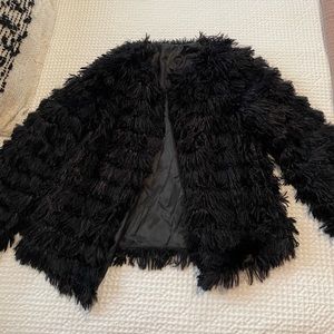 Faux fur black jacket
